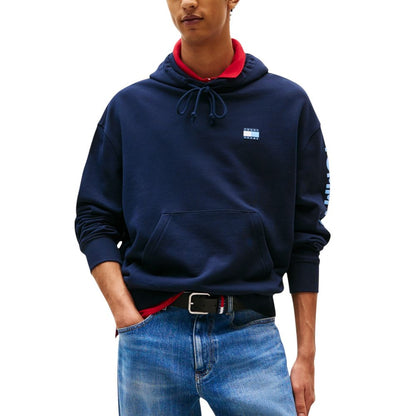 Sweat à capuche Tommy Hilfiger Jeans en coton recyclé bleu
