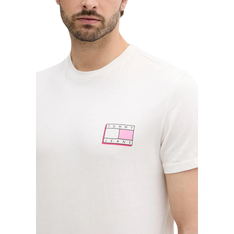 T-shirt Tommy Hilfiger Jeans en coton recyclé crème