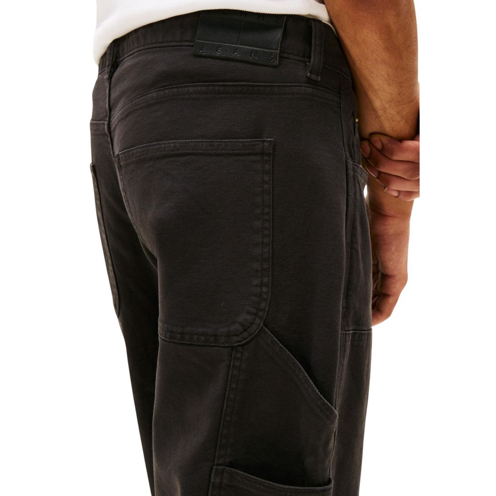 Pantalon décontracté en coton biologique noir Tommy Hilfiger Jeans