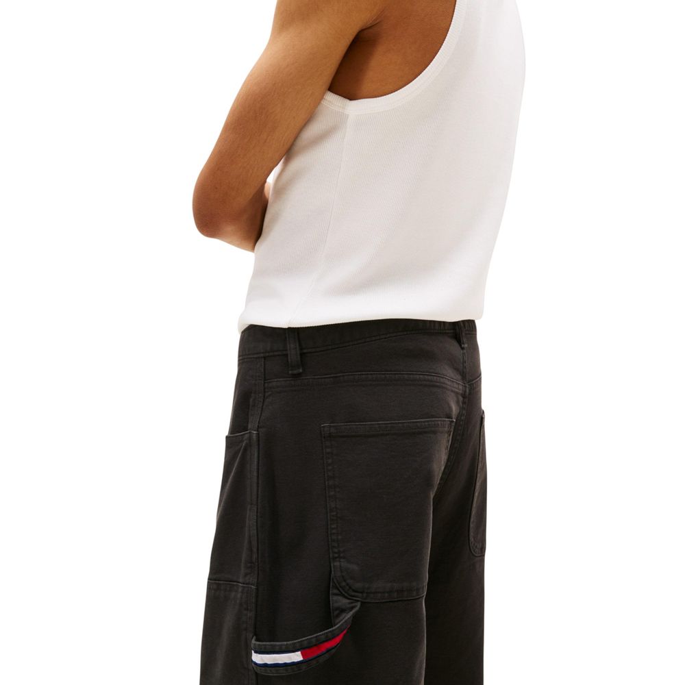 Pantalon décontracté en coton biologique noir Tommy Hilfiger Jeans