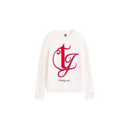 Tommy Hilfiger Jeans Crèmekleurige Gerecyclede Katoenen Sweatshirt