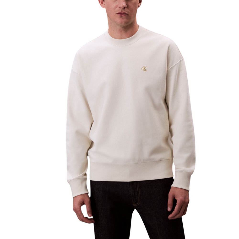 Calvin Klein Jeans White Cotton Sweatshirt for Men