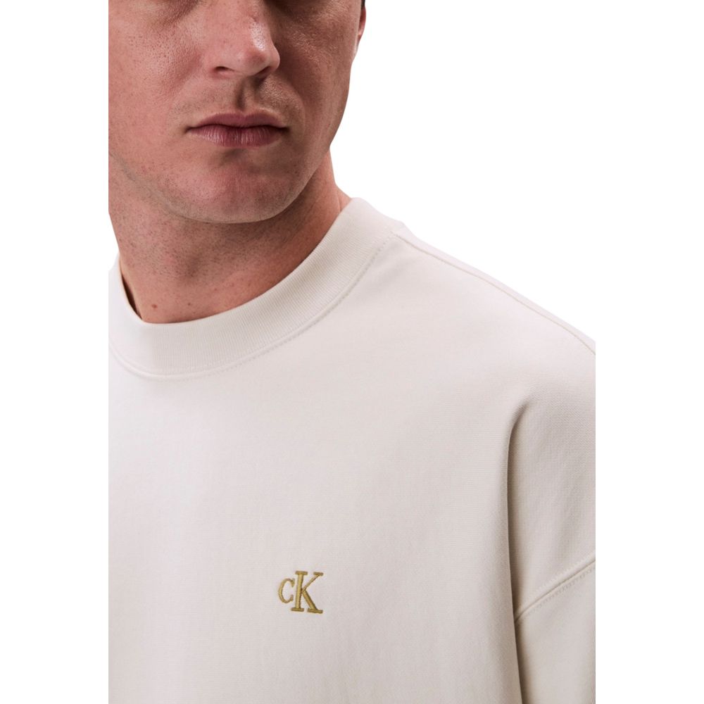 Calvin Klein Jeans White Cotton Sweatshirt for Men