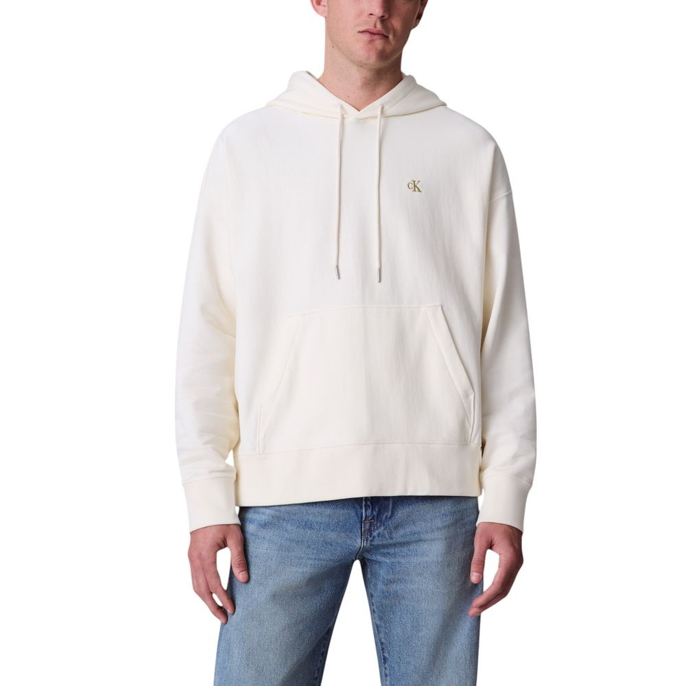 Calvin Klein Jeans White Cotton Hoodie for Men