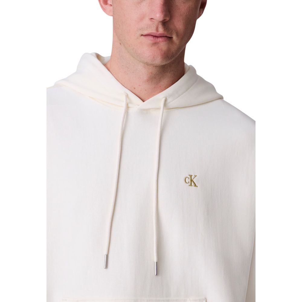 Calvin Klein Jeans White Cotton Hoodie for Men