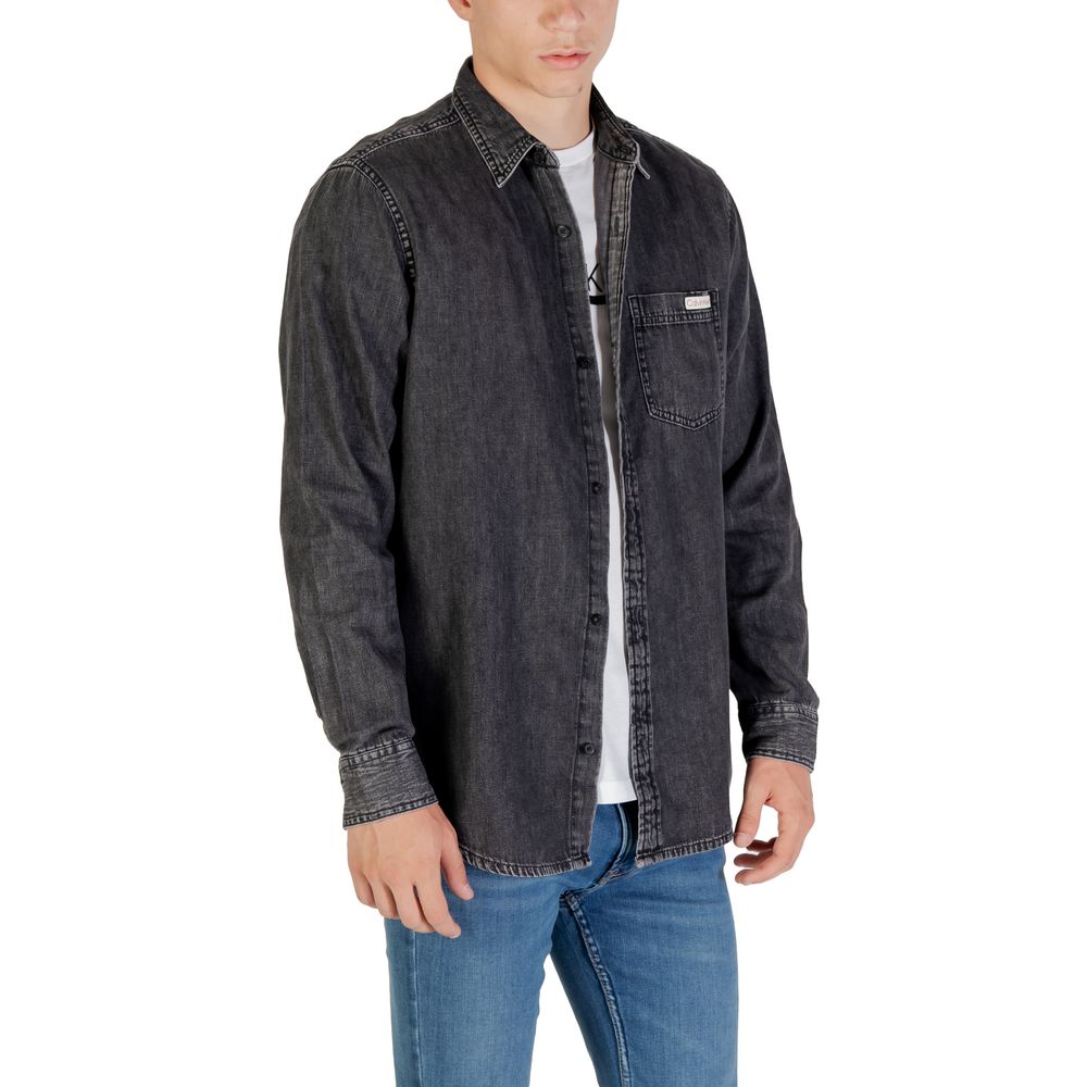 Chemise en Denim Noir Calvin Klein Jeans pour Homme