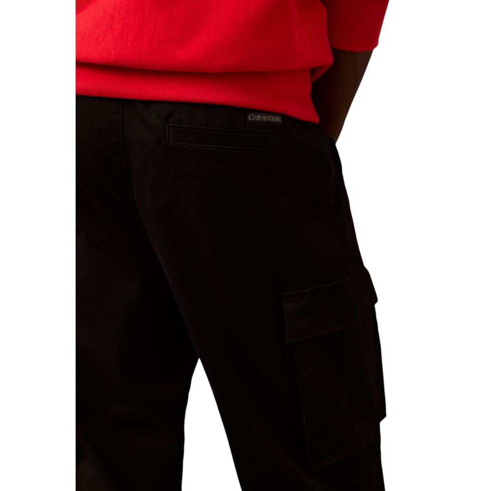 Calvin Klein Jeans Black Cotton Cargo Pants - Model COTTON PULL ON STRAI LV040EM616