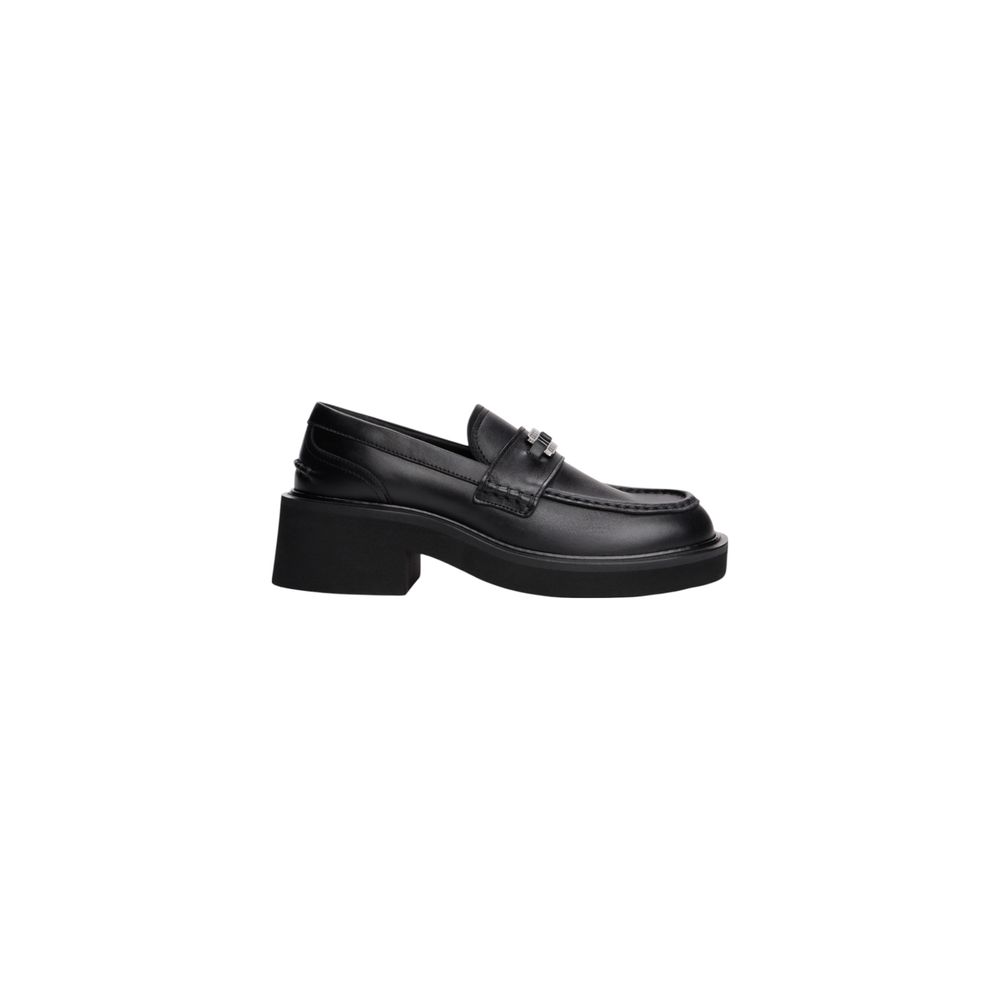 Tommy Hilfiger Jeans Black Leather Chunky Heel Pumps