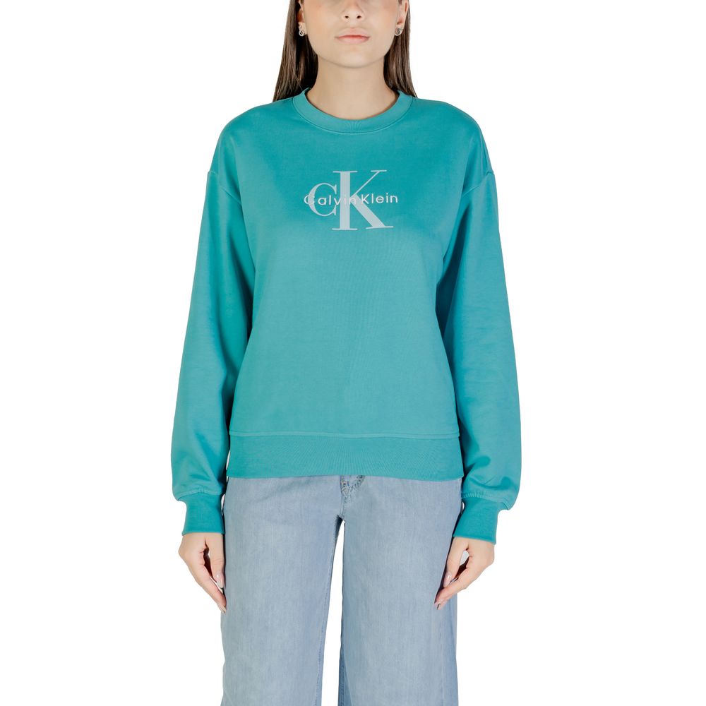 Calvin Klein Jeans LS MONOLOGO FRENCH T Women's Blue Cotton Sweatshirt