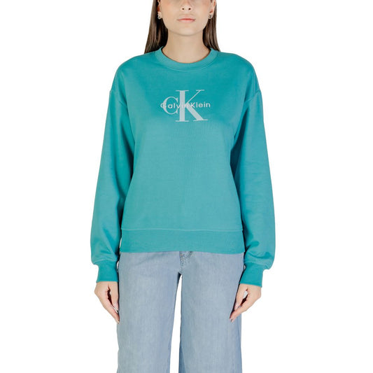 Calvin Klein Jeans LS MONOLOGO FRENCH T Women's Blue Cotton Sweatshirt