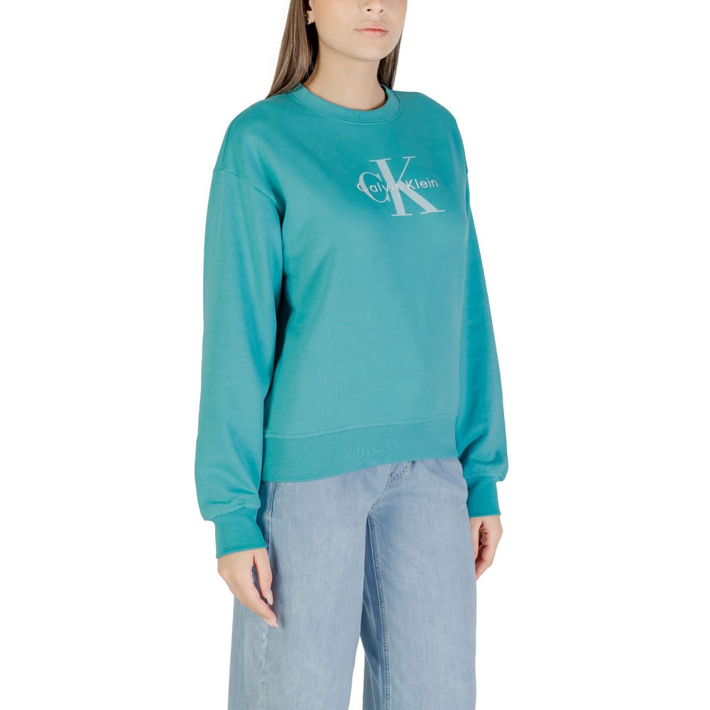 Calvin Klein Jeans LS MONOLOGO FRENCH T Women's Blue Cotton Sweatshirt