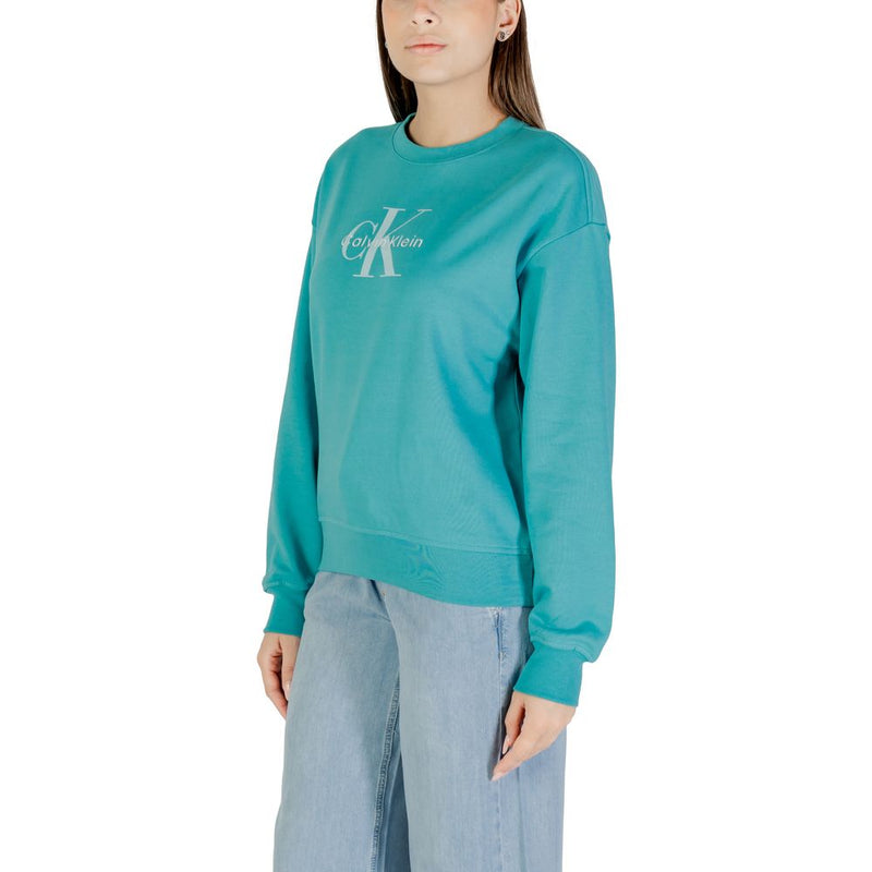 Calvin Klein Jeans LS MONOLOGO FRENCH T Women's Blue Cotton Sweatshirt