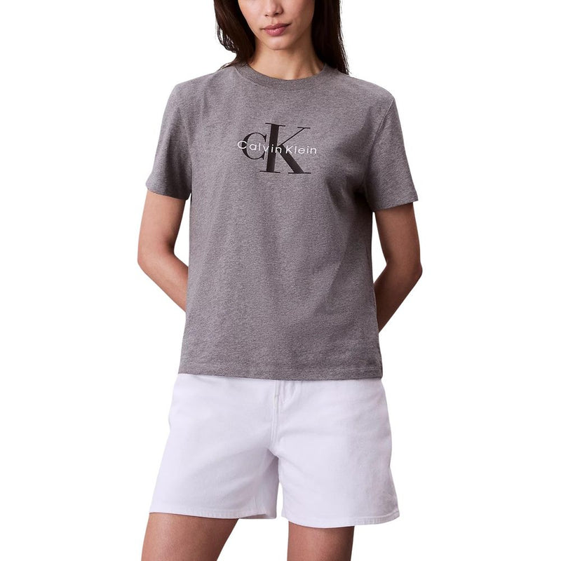 Calvin Klein Jeans HERO SS CLASSIC MONO Gray Cotton T-Shirt