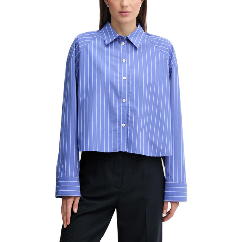 Calvin Klein Jeans YD STRIPE BOXY CROPP Women’s Blue Blouse
