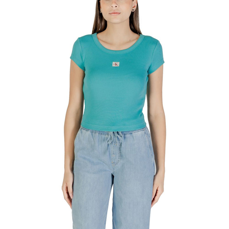 Calvin Klein Jeans Blue Cotton T-Shirt for Women