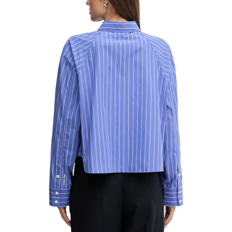 Calvin Klein Jeans YD STRIPE BOXY CROPP Women’s Blue Blouse