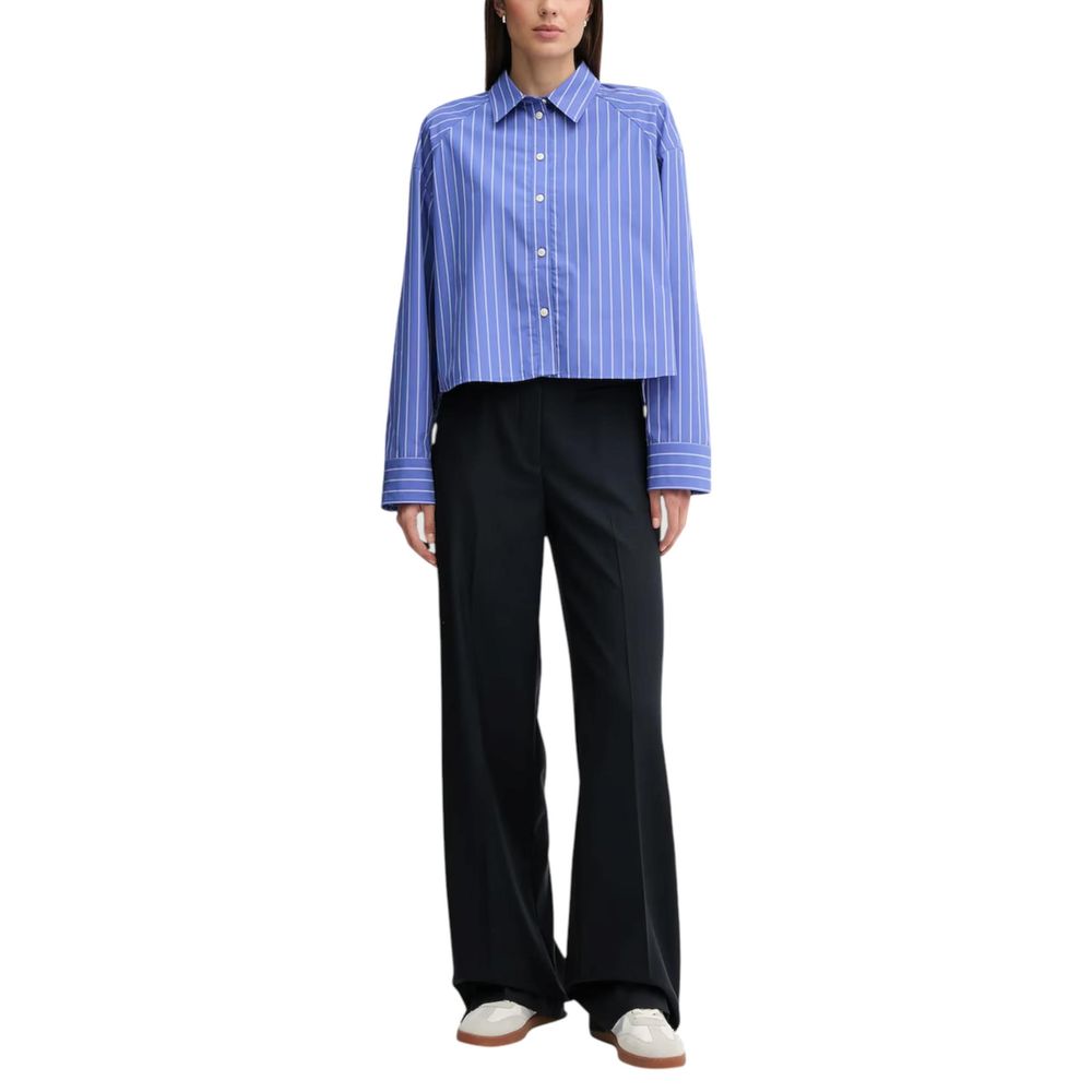 Calvin Klein Jeans YD STRIPE BOXY CROPP Women’s Blue Blouse