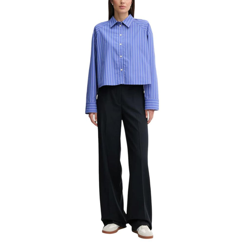Calvin Klein Jeans YD STRIPE BOXY CROPP Women’s Blue Blouse