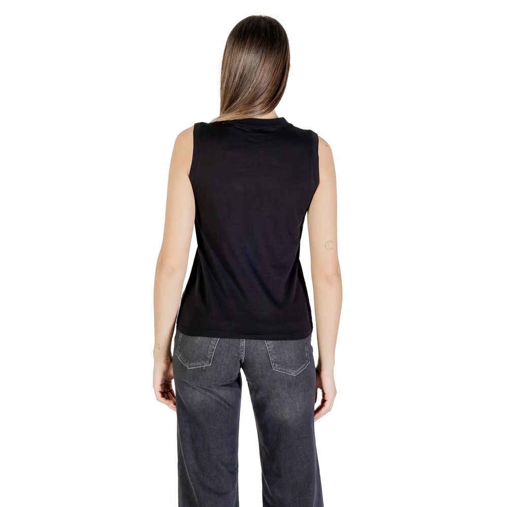 Calvin Klein Jeans Black Cotton Logo Muscle Tee for Women