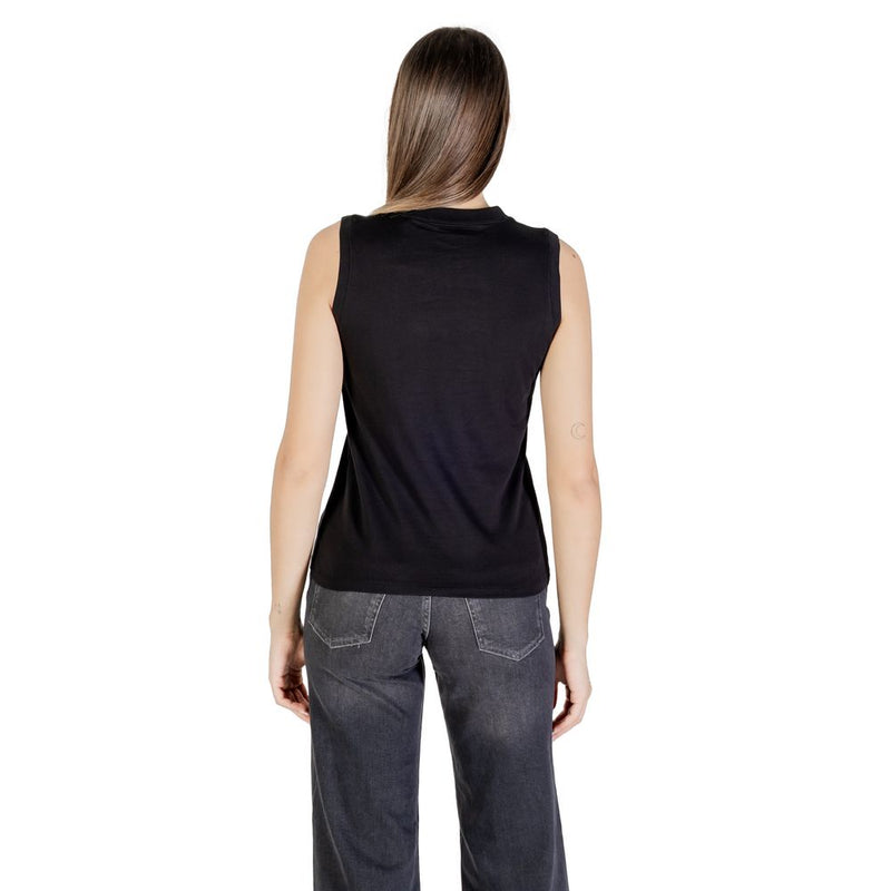 Calvin Klein Jeans Black Cotton Logo Muscle Tee for Women