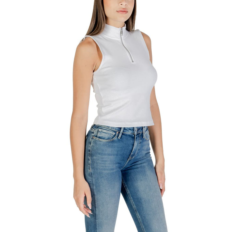 Calvin Klein Jeans White Cotton Top - Modern Sleeveless Design