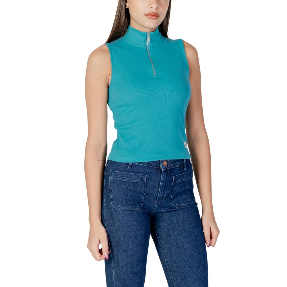 Calvin Klein Jeans Turquoise Cotton Sleeveless Top - Modern Style