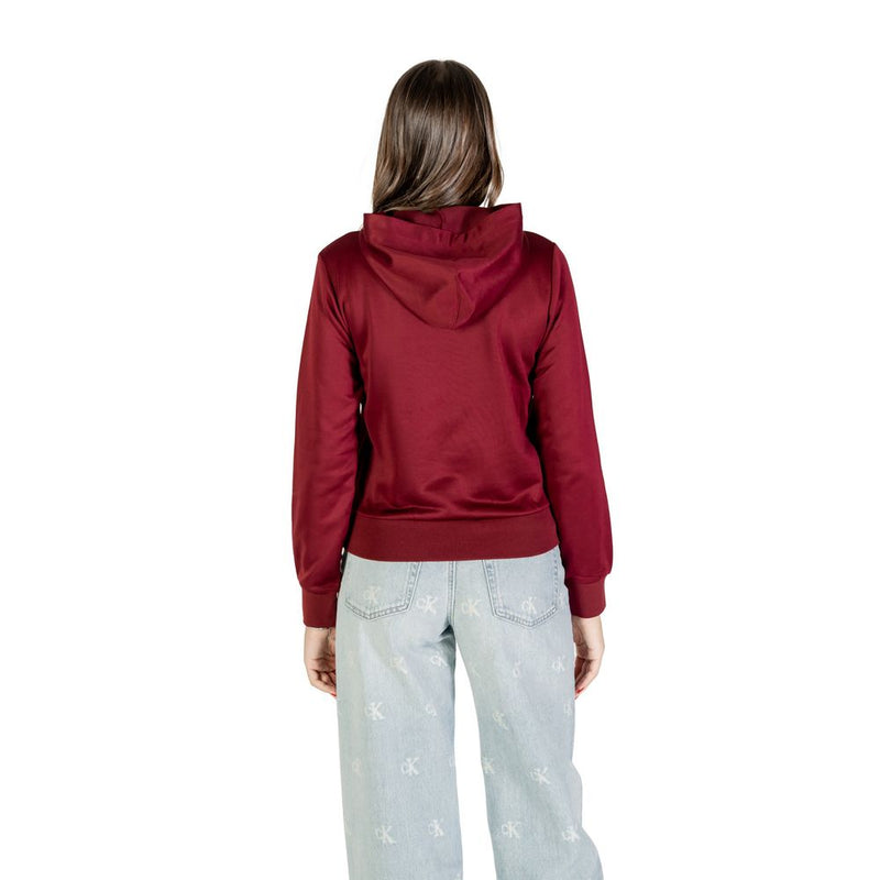 Calvin Klein Bordeaux Cotton Hoodie - Women's Stylish Comfort