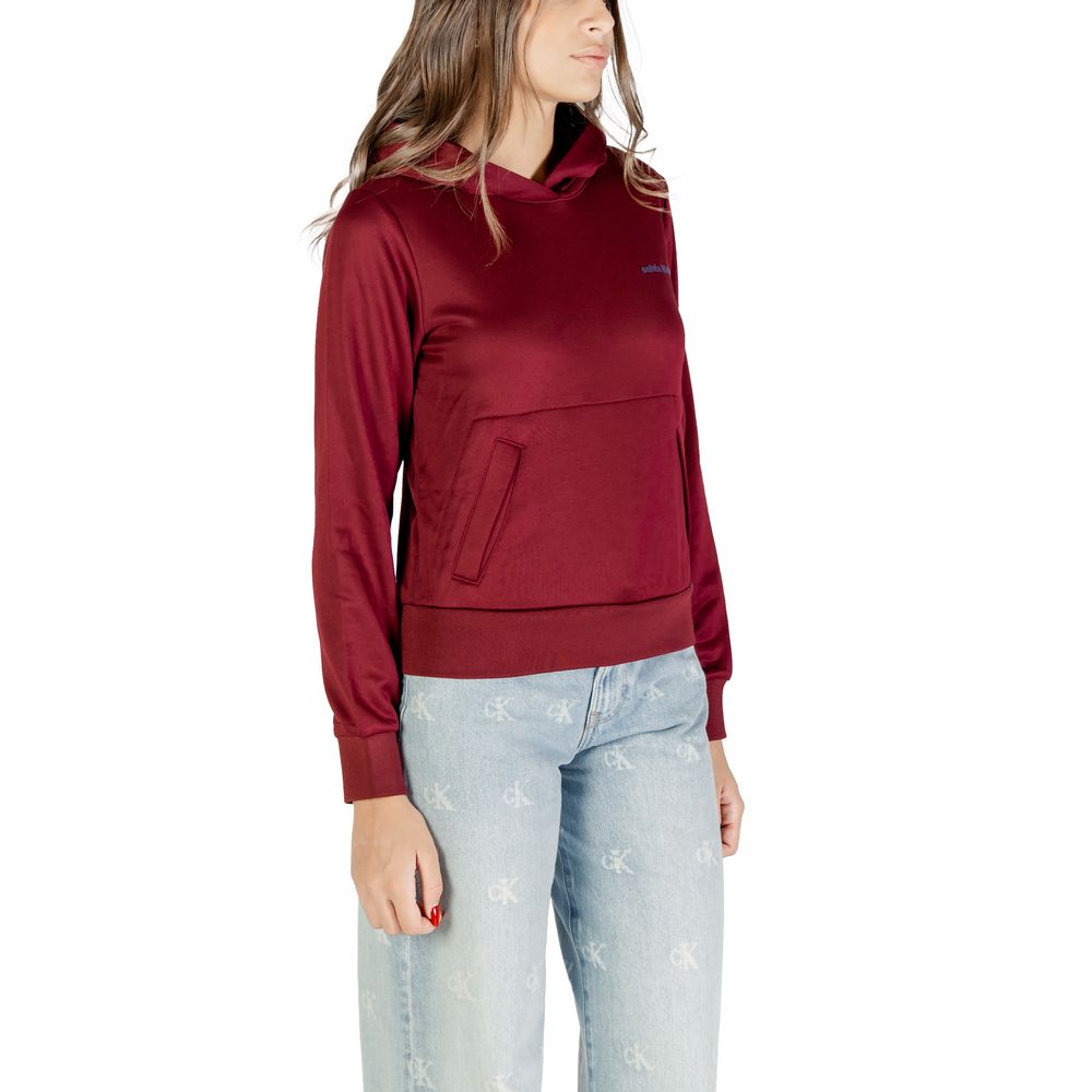 Calvin Klein Bordeaux Cotton Hoodie - Women's Stylish Comfort