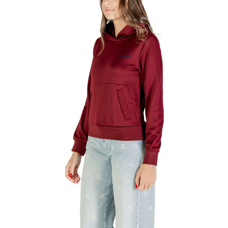 Calvin Klein Bordeaux Cotton Hoodie - Women's Stylish Comfort