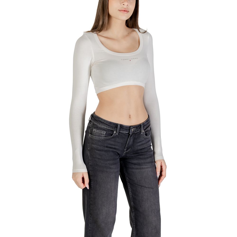 Tommy Hilfiger Jeans White Recycled Cotton T-Shirt for Women