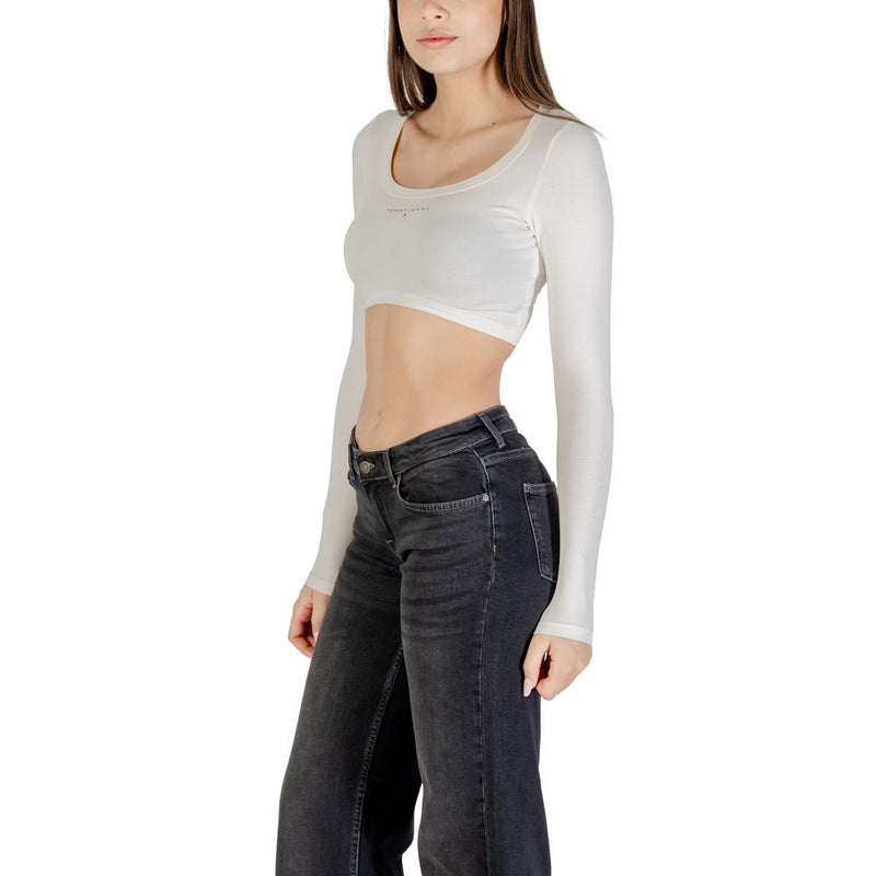 Tommy Hilfiger Jeans White Recycled Cotton T-Shirt for Women