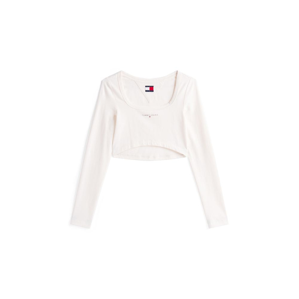 Tommy Hilfiger Jeans White Recycled Cotton T-Shirt for Women