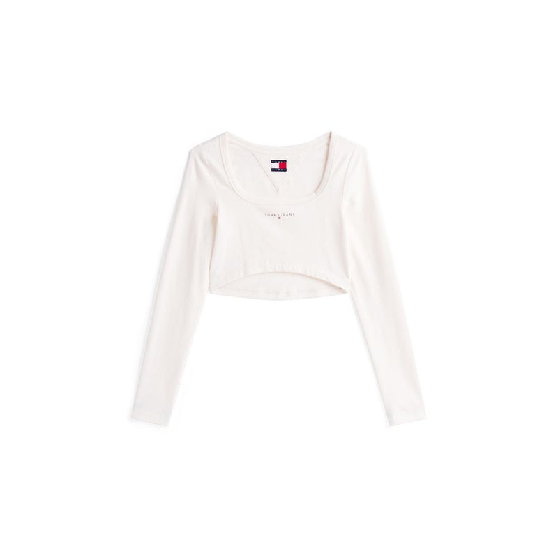 Tommy Hilfiger Jeans White Recycled Cotton T-Shirt for Women