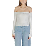 Tommy Hilfiger Jeans Cream Recycled Cotton Long Sleeve T-Shirt
