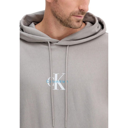 Sweat à capuche en coton gris Calvin Klein Jeans