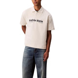 Calvin Klein Jeans White Cotton Polo Shirt - SS PREMIUM TERRY