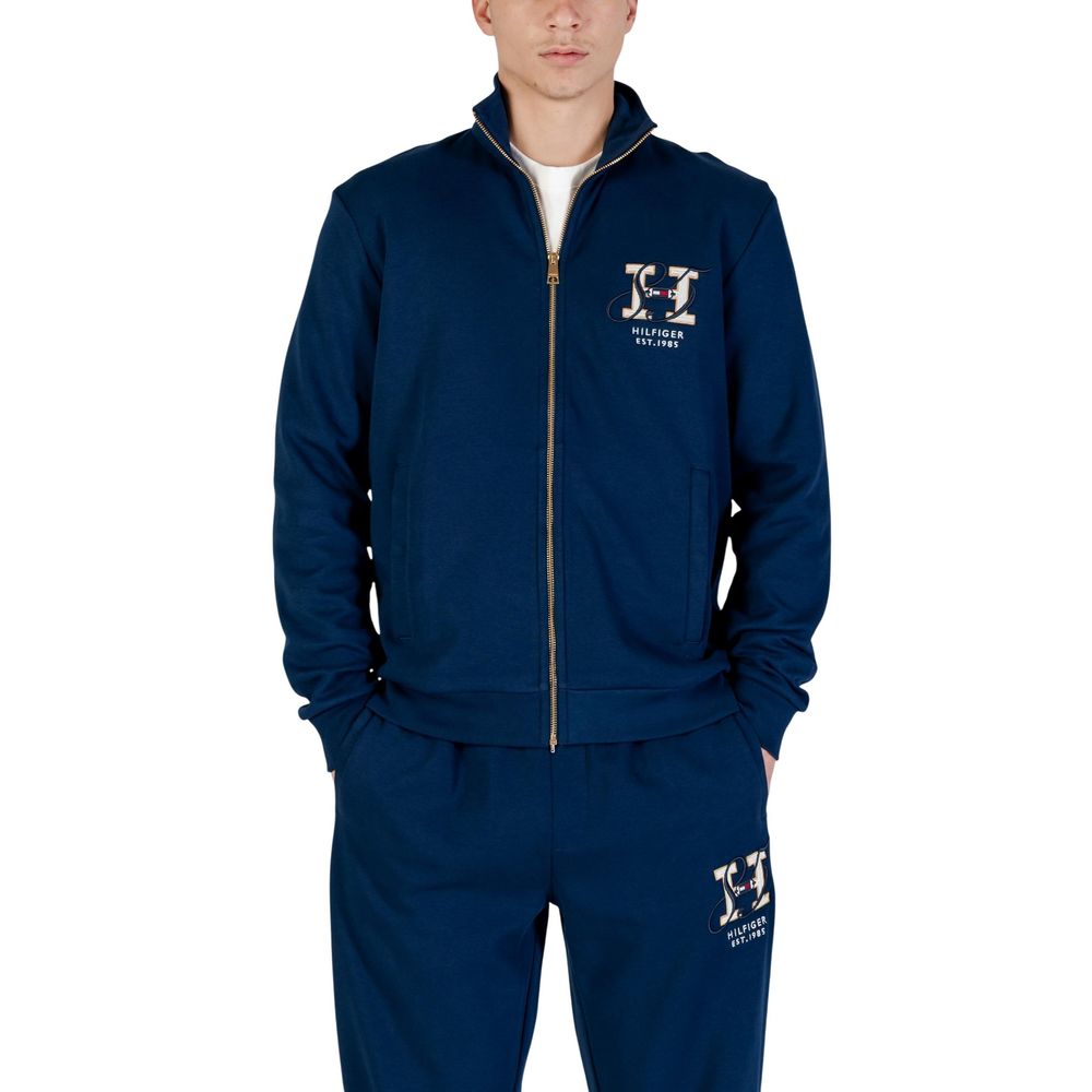 Sweat-shirt en coton recyclé bleu Tommy Hilfiger