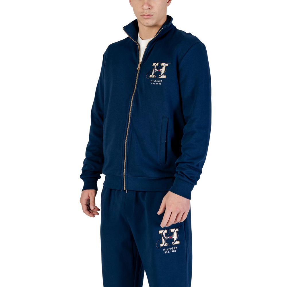 Sweat-shirt en coton recyclé bleu Tommy Hilfiger