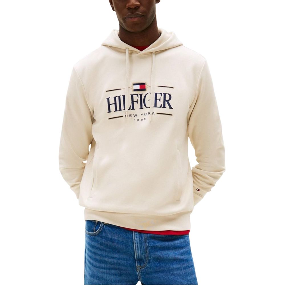 Sweat à capuche Tommy Hilfiger en coton biologique beige