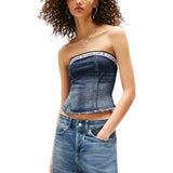 Tommy Hilfiger Jeans Blue Recycled Cotton Top - TOMMY GIRL DENIM TUB