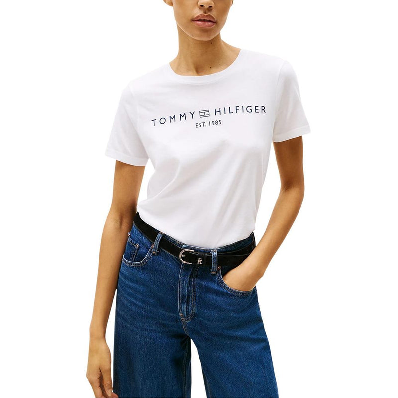 T-shirt en coton recyclé blanc pour femmes - Tommy Hilfiger