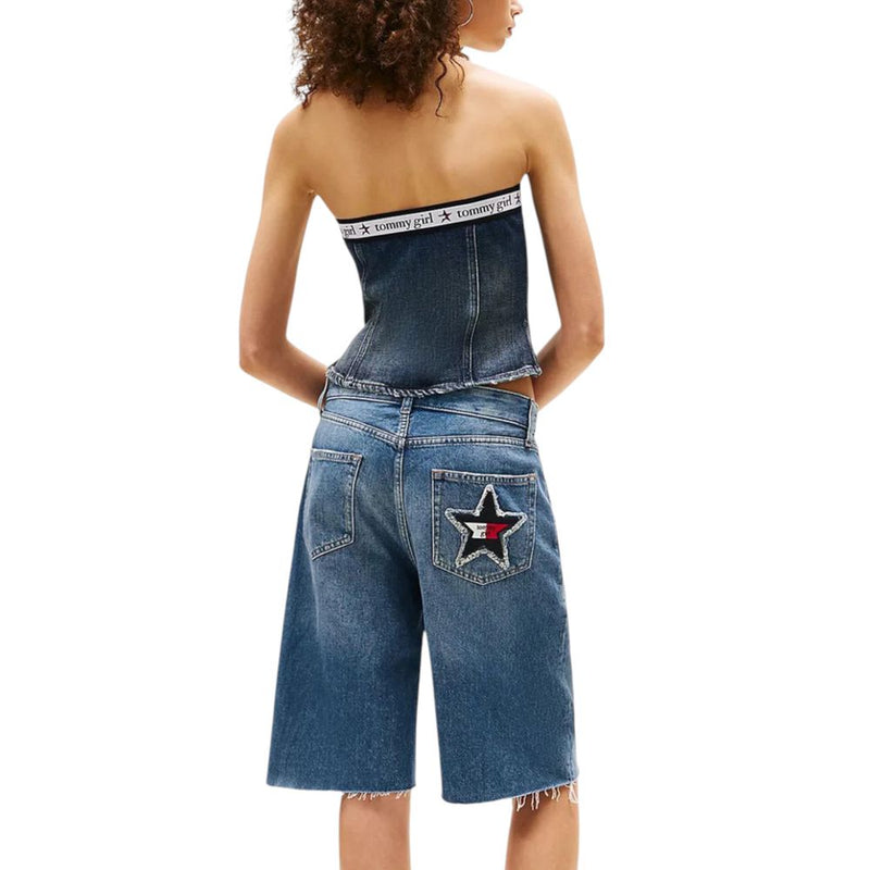 Tommy Hilfiger Jeans Blue Recycled Cotton Top - TOMMY GIRL DENIM TUB