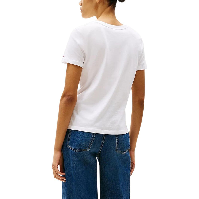 T-shirt en coton recyclé blanc pour femmes - Tommy Hilfiger