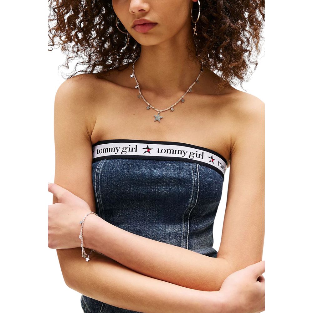 Tommy Hilfiger Jeans Blue Recycled Cotton Top - TOMMY GIRL DENIM TUB