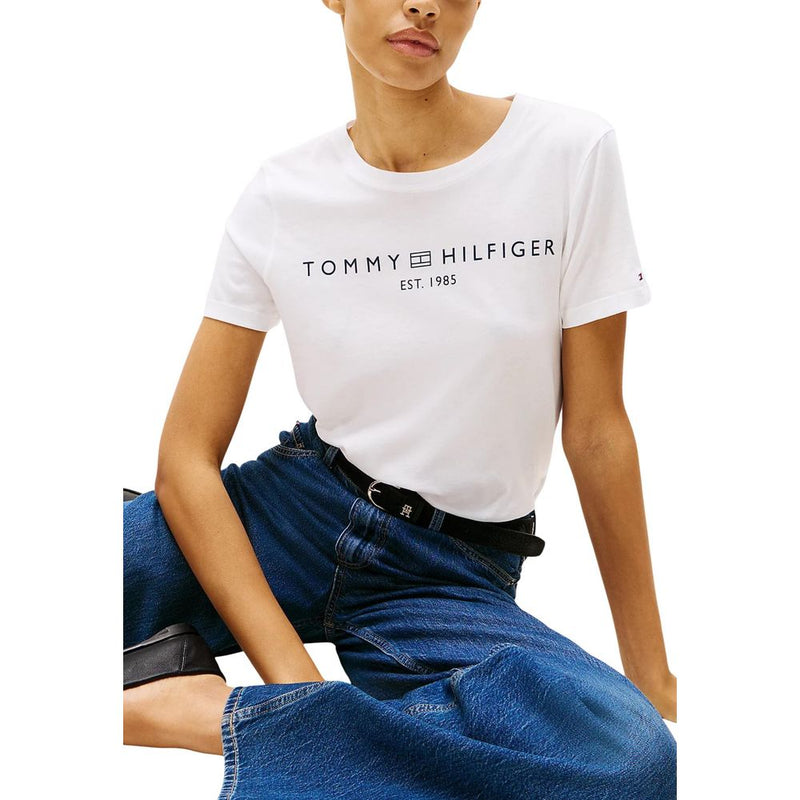 T-shirt en coton recyclé blanc pour femmes - Tommy Hilfiger