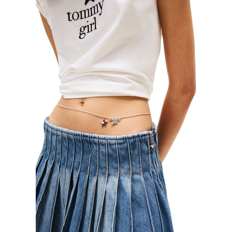 Tommy Hilfiger Jeans Mini Jupe Bleue en Coton Recyclé