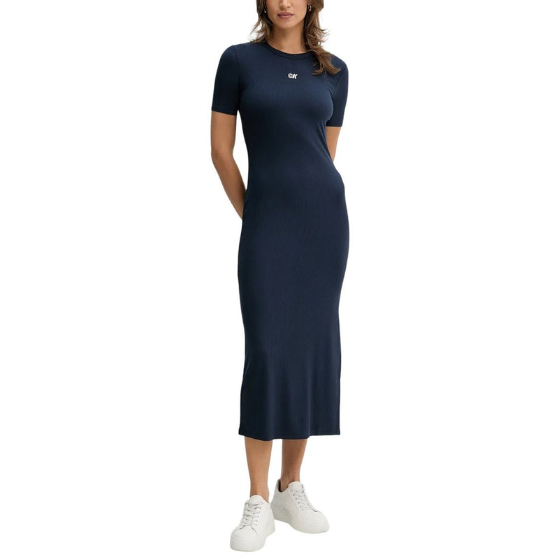 Robe Longue à Manches Courtes Modal Rib Calvin Klein Jeans