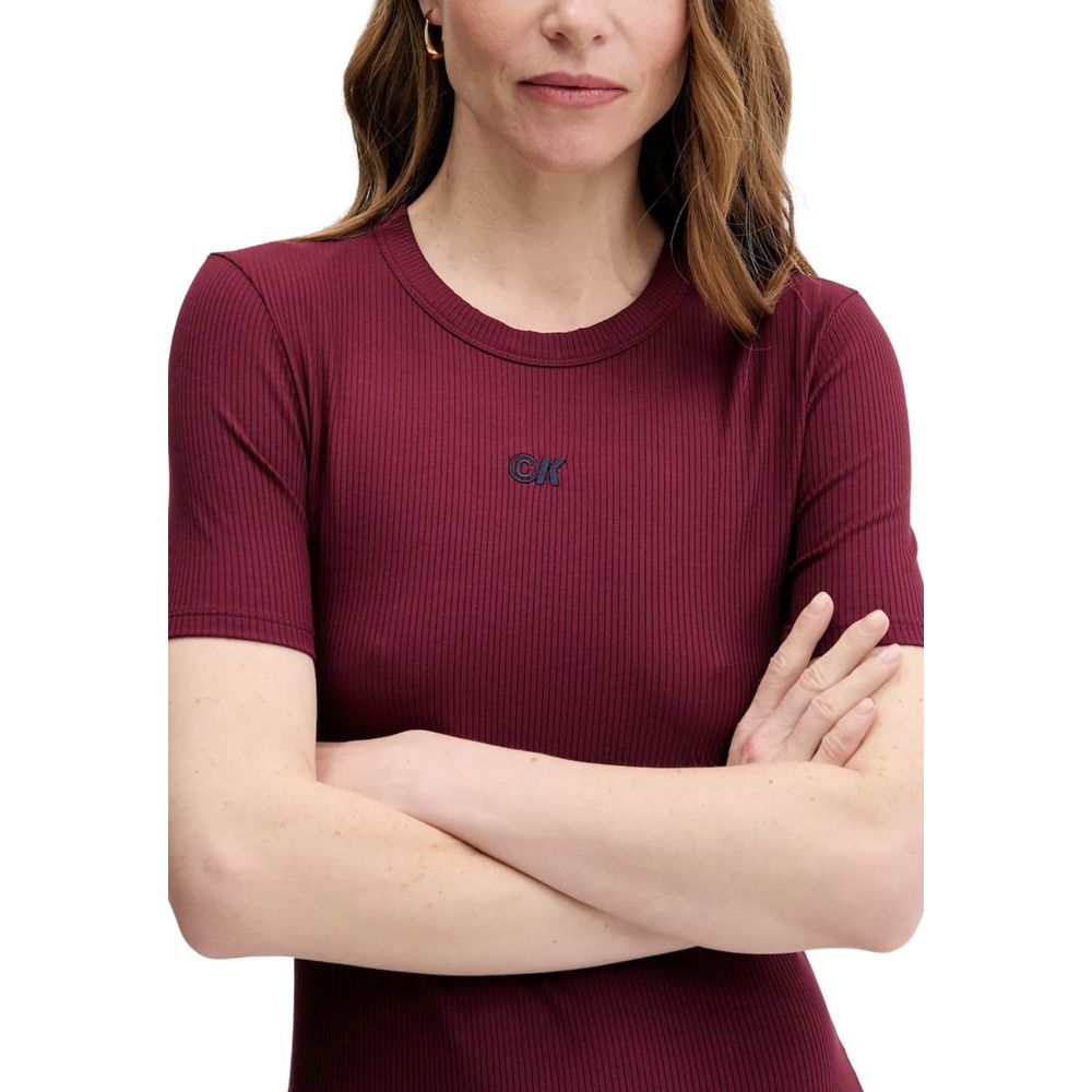 Calvin Klein Jeans Modal Rib Long Dress - Bordeaux