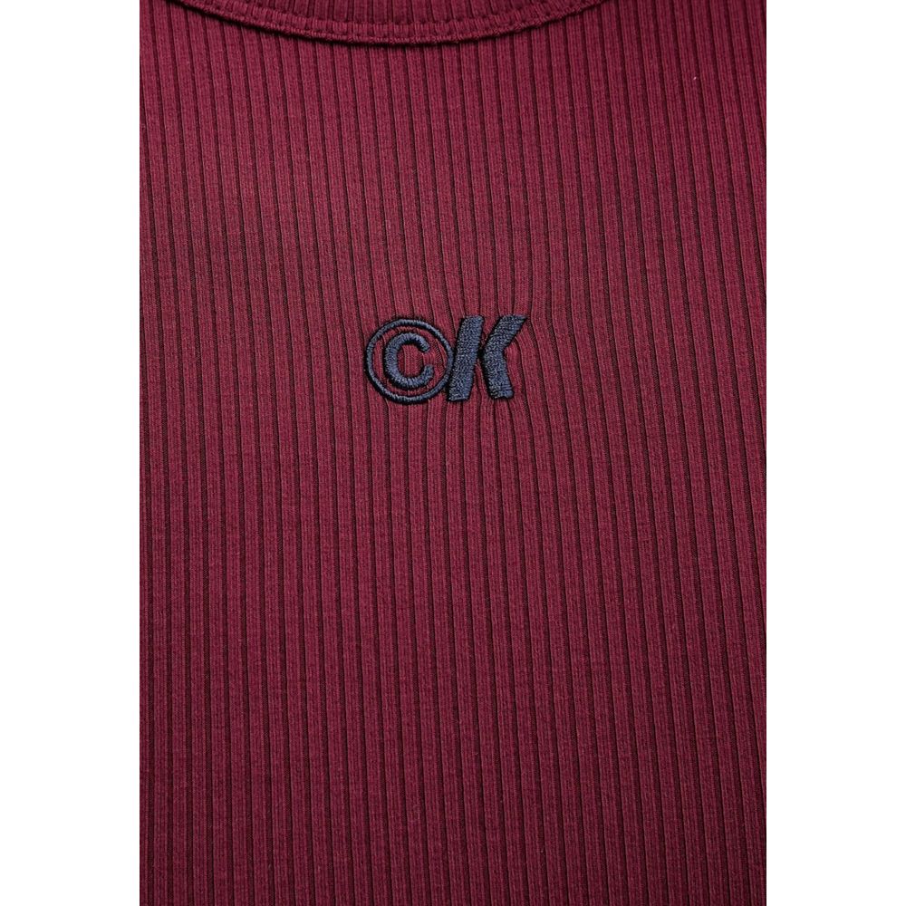 Calvin Klein Jeans Modal Rib Long Dress - Bordeaux