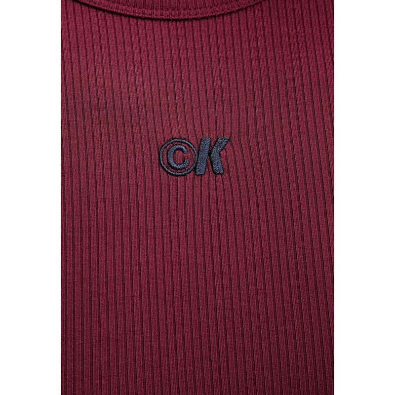 Robe Longue Modal Rib Calvin Klein Jeans en Bordeaux